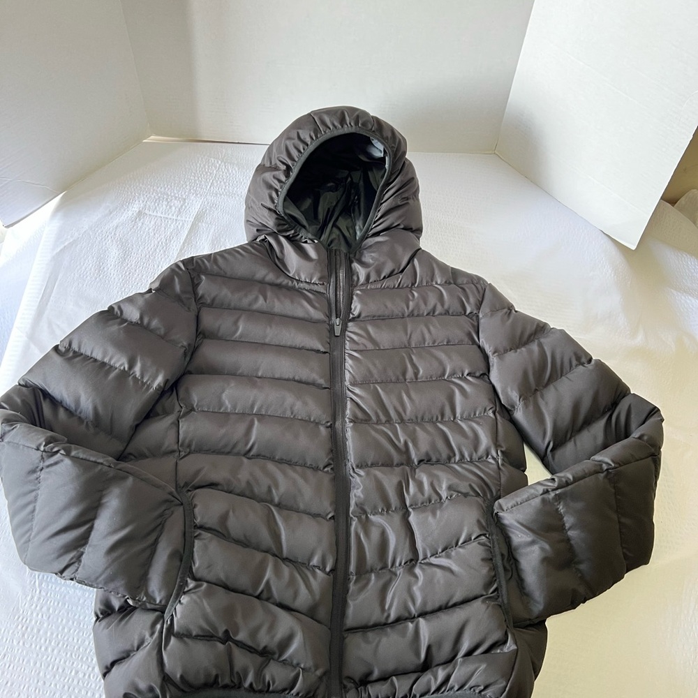 Brave Soul Men's Lightweight Hooded Puffer Jacket - Black